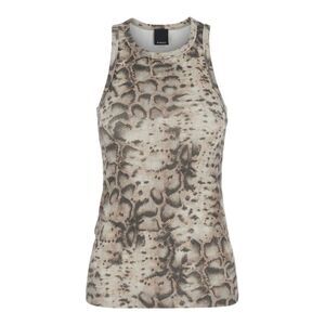 Pinko Women Belfiore Ribbed Tank Top Beige In Viscose Women